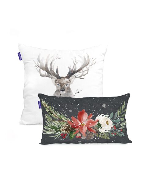 Mystical winter veelkleurige katoenen kussenhoes - 50x50 + 50x30 cm