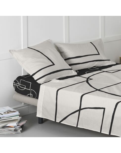 Serenity katoenen hoeslaken (180 bedden) veelkleurig - 180x200x32 cm