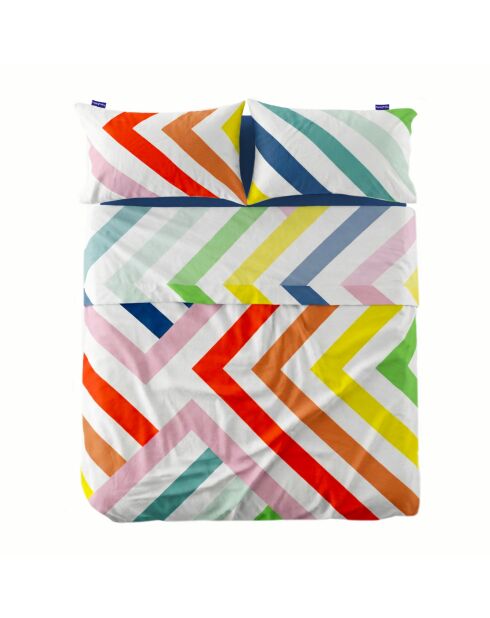 Drap en coton Happy stripes multicolore