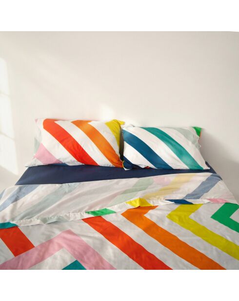 Drap en coton Happy stripes multicolore