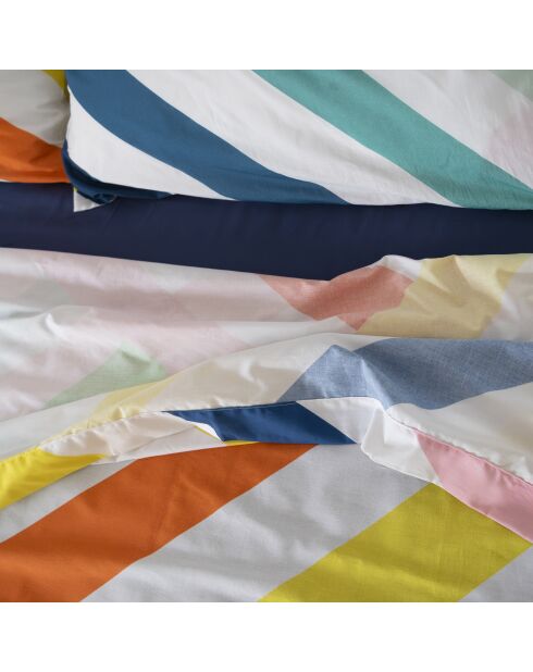 Drap en coton Happy stripes multicolore