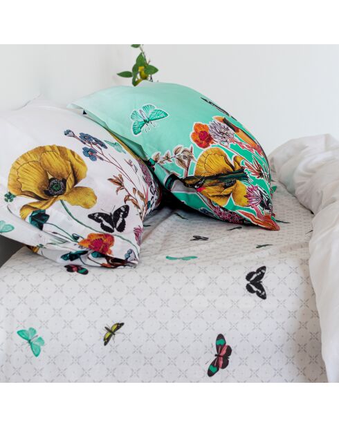2 Taies d'oreiller en coton Birds of paradise multicolores - 50x75 cm