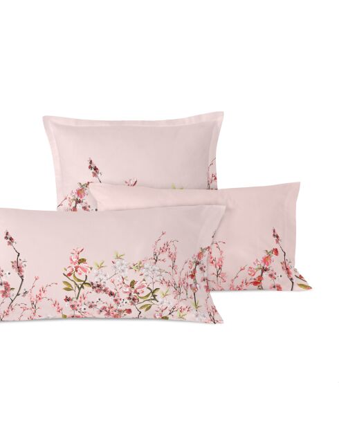 Federa in cotone Chinoiserie rosa multicolore - 60x60 cm
