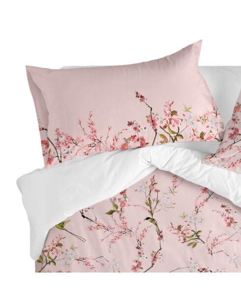 Federa in cotone Chinoiserie rosa multicolore - 60x60 cm