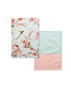2 Torchons en coton Chinoiserie multicolores - 70x50 cm