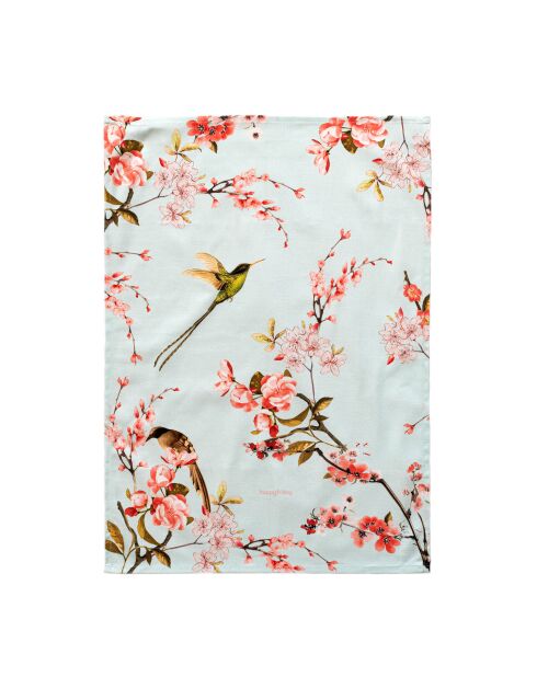 2 Torchons en coton Chinoiserie multicolores - 70x50 cm