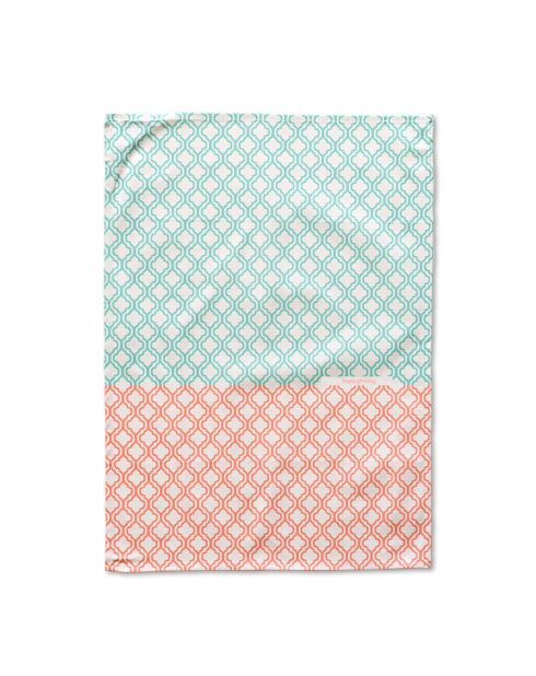 2 Torchons en coton Chinoiserie multicolores - 70x50 cm