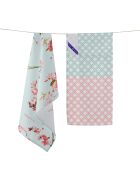 2 Torchons en coton Chinoiserie multicolores - 70x50 cm