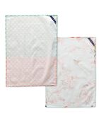 2 Torchons en coton Chinoiserie multicolores - 70x50 cm