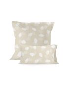 Kissenbezug aus Baumwolle mit Wolken, 50 x 75 cm, beige