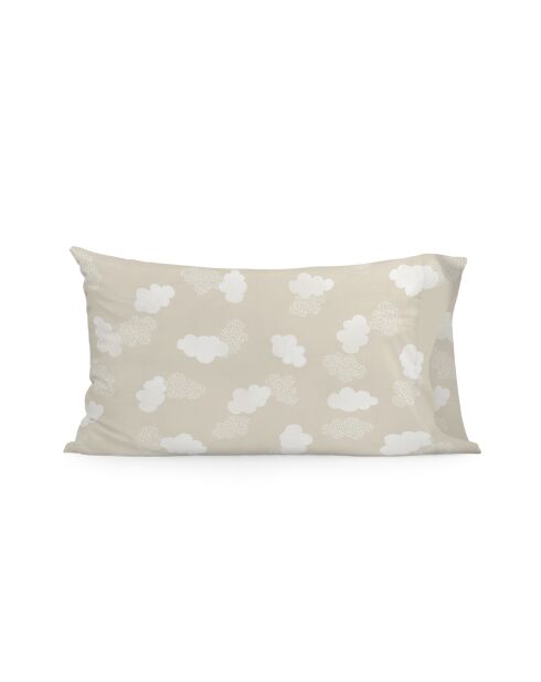 Kissenbezug aus Baumwolle mit Wolken, 50 x 75 cm, beige