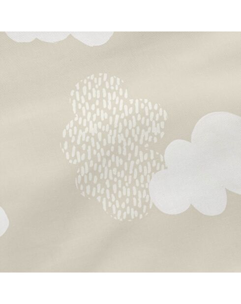 Kissenbezug aus Baumwolle mit Wolken, 50 x 75 cm, beige