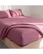 Basic hoeslaken van magenta katoen