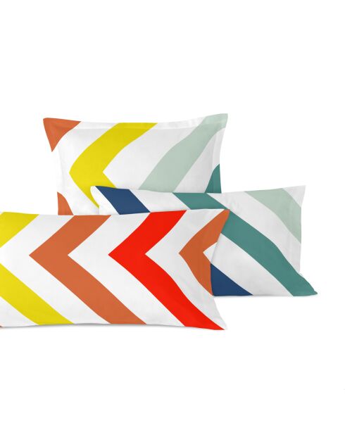2 bunte Happy Stripes Kissenbezüge aus Baumwolle - 50x75 cm