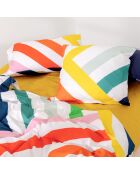 2 bunte Happy Stripes Kissenbezüge aus Baumwolle - 50x75 cm
