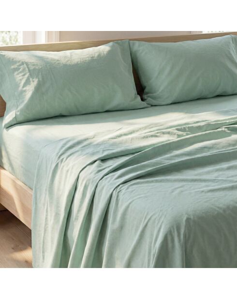 Lenzuolo basico in cotone color menta