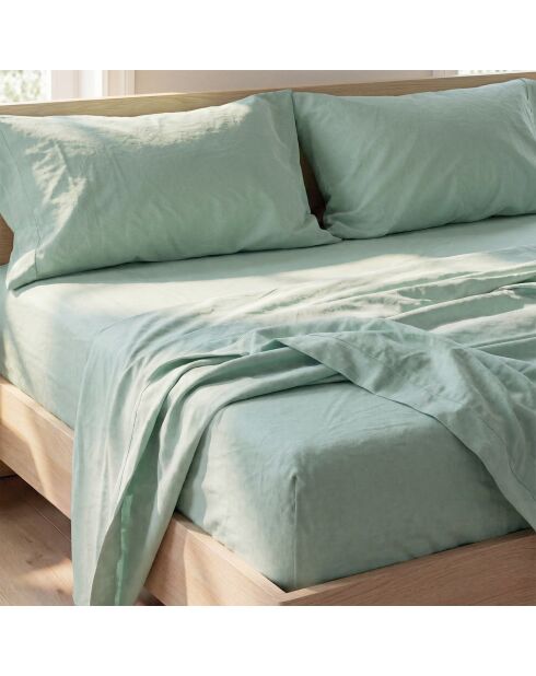 Lenzuolo basico in cotone color menta