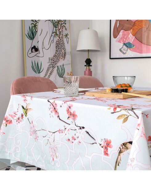 Nappe en coton Chinoiserie multicolore