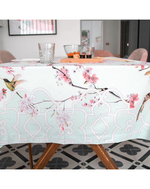 Nappe en coton Chinoiserie multicolore