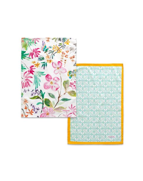 2 Torchons en coton Enchant multicolores - 70x50 cm