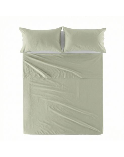 Einfaches Baumwollbettlaken aus Ton in Beige
