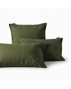 2 Basic olijfgroene katoenen kussenslopen