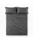 Drap en coton Basic gris foncé