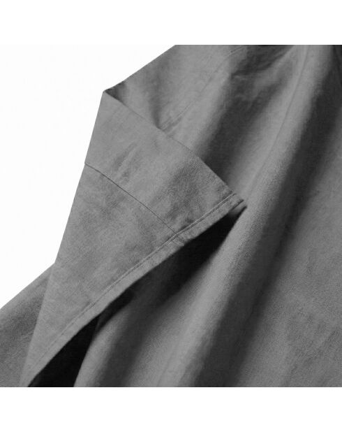 Drap en coton Basic gris foncé