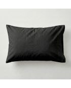 Funda de almohada básica de algodón negra - 50x30 cm (Cuna)