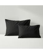 Funda de almohada básica de algodón negra - 50x30 cm (Cuna)