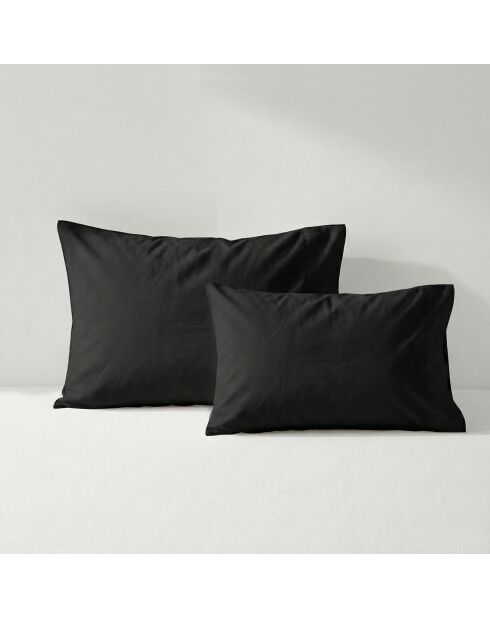 Funda de almohada básica de algodón negra - 50x30 cm (Cuna)