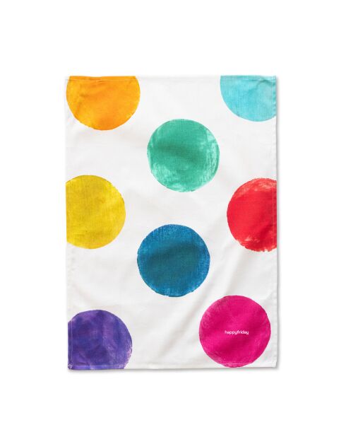 2 paños de cocina de algodón Confeti multicolores - 70x50 cm