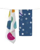 2 paños de cocina de algodón Confeti multicolores - 70x50 cm