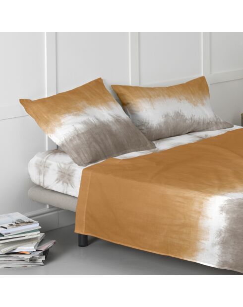 Batikfarbenes Spannbetttuch aus Baumwolle (Bett 90) mehrfarbig — 90x200x32 cm