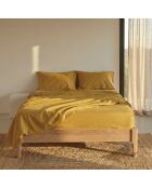 Drap-housse en coton Basic moutarde