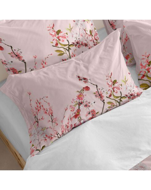 2 federe in cotone Chinoiserie rosa multicolore - 50x75 cm