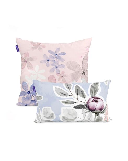 Housse de coussin en coton Delicate bouquet multicolore - 50x50 + 50x30 cm