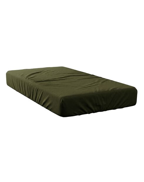 Sábana bajera básica de algodón verde oliva