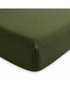 Sábana bajera básica de algodón verde oliva