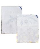 2 veelkleurige uitnodigende katoenen theedoeken - 70x50 cm