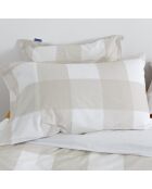 2 federe beige in cotone Gingham - 50x75 cm