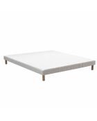 Ensemble matelas ressorts Pulsar mémoire de forme, garnissage cachemire, H27 cm, sommiers blanc pieds de poule - 140x200 cm