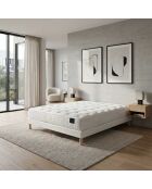Ensemble matelas ressorts ensachés Hecate 2 H26 cm, sommiers blanc pieds de poule - 140x190 cm