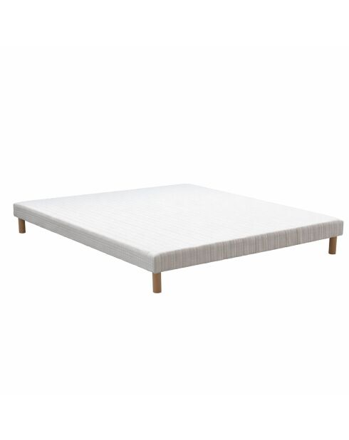 Ensemble matelas ressorts ensachés Hecate 2 H26 cm, sommiers blanc pieds de poule - 140x190 cm