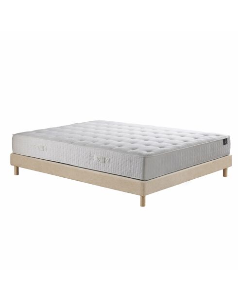 Artemis 2 Taschenfedermatratzen-Set aus Memoryschaum, Füllung aus Kaschmir, H26 cm, beigefarbenes Boxspringbett — 140 x 190 cm