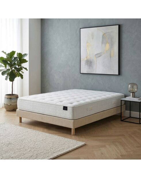 Artemis 2 Taschenfedermatratzen-Set aus Memoryschaum, Füllung aus Kaschmir, H26 cm, beigefarbenes Boxspringbett — 140 x 190 cm