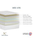 Ensemble matelas ressorts ensachés Hecate 2 H26 cm, sommier bleu - 140x190 cm