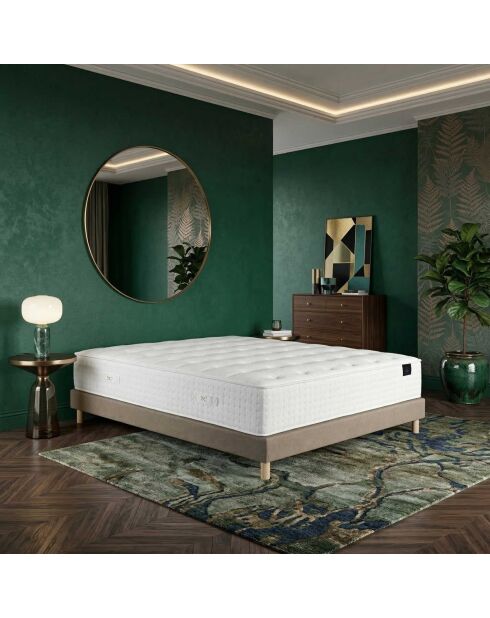 Set materassi in schiuma ad alta resilienza Callisto, H29 cm, supporto in memory foam, coprimaterasso cachemire tortora - 140x190 cm