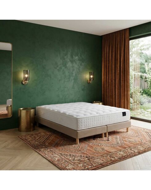 Artemis 2 Taschenfedermatratzen-Set aus Memoryschaum, Füllung aus Kaschmir, H26 cm, taupefarbenes Boxspringbett — 180 x 200 cm