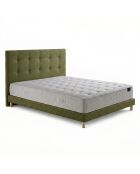 Ensemble matelas ressorts ensachés Selène 2 accueil latex H26 cm, sommier et tête de lit vert - 140x200 cm